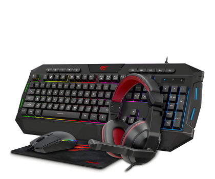 Zestaw (Mysz + Klawiatura) HAVIT Zestaw gamingowy 4w1 KB501CM